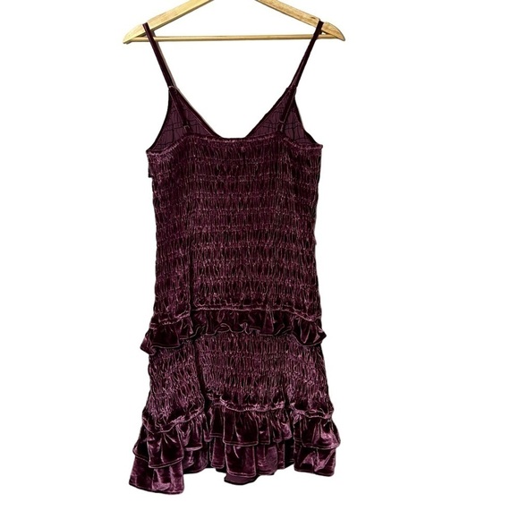 CHLOE Oliver NWT Velvet Ruffle Tank Dress Layers Smocking Size Small Stretch - Picture 9 of 11